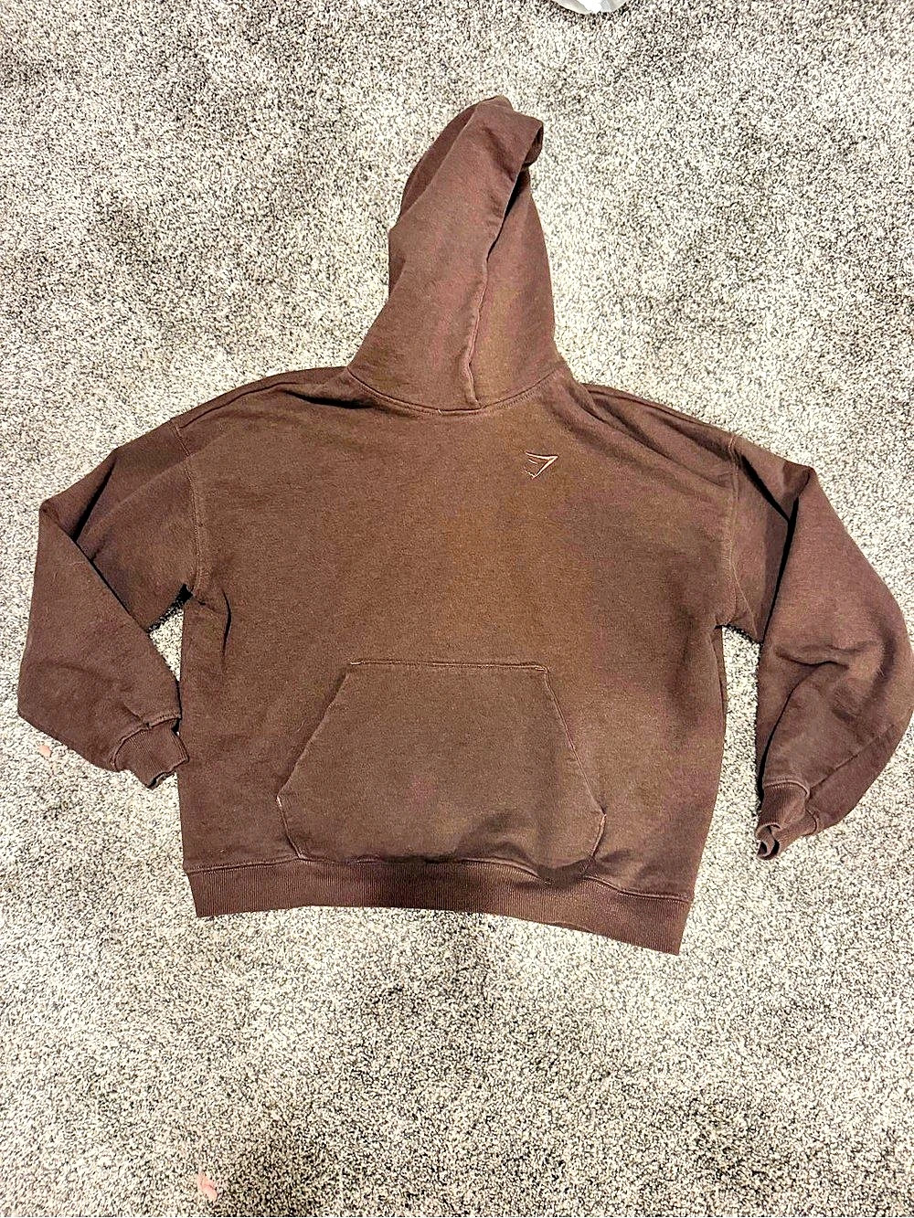 Gymshark Crest Oversized Hoodie Brown XS